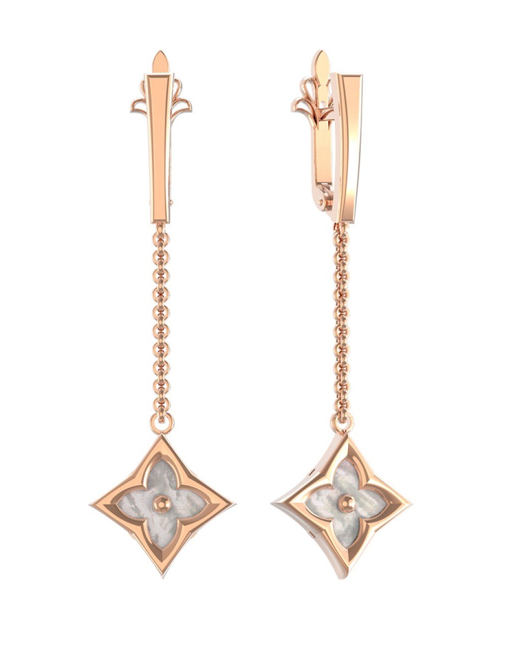 Серьги из золота c перламутром