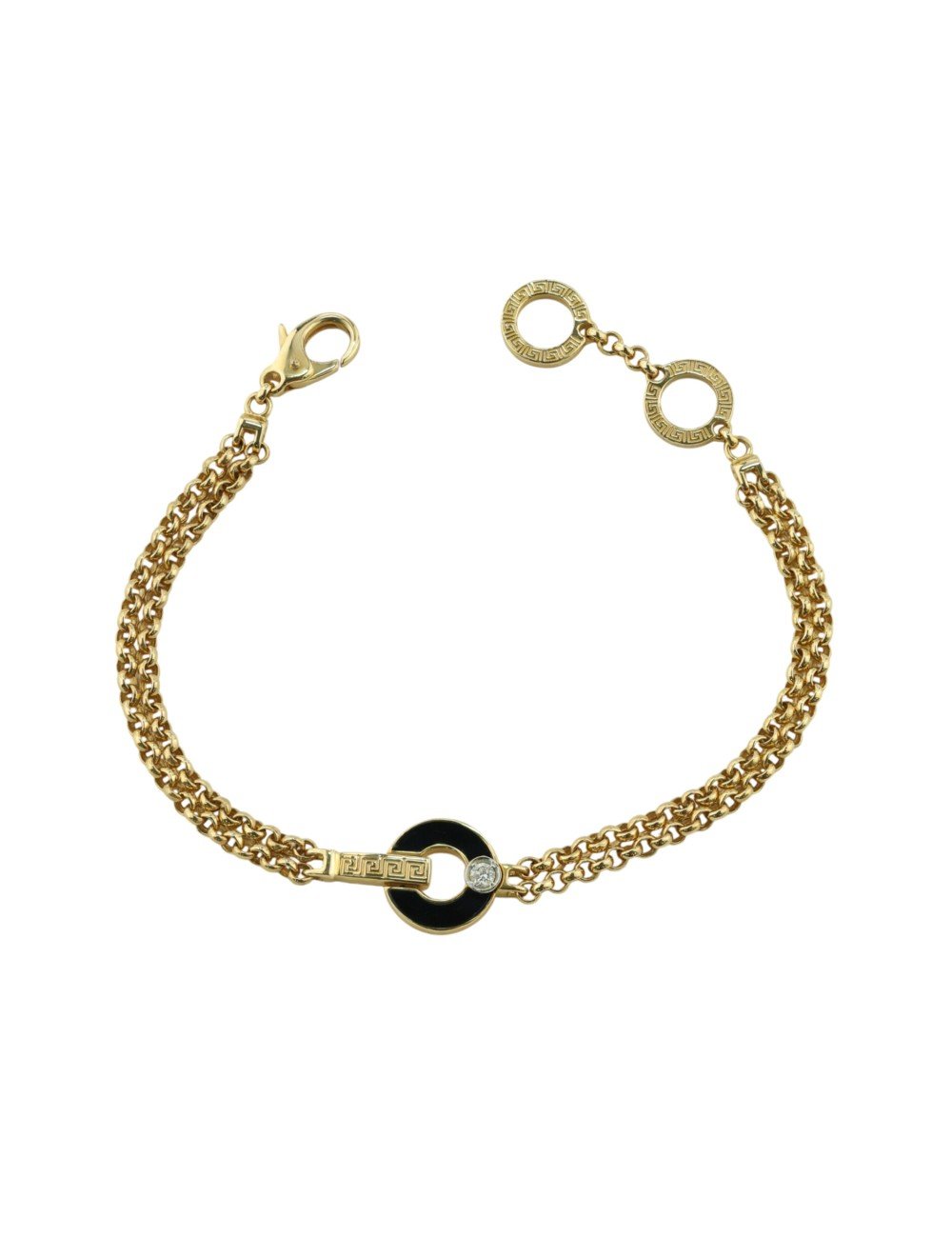 Браслет из лимонного золота c бриллиантами и ониксом