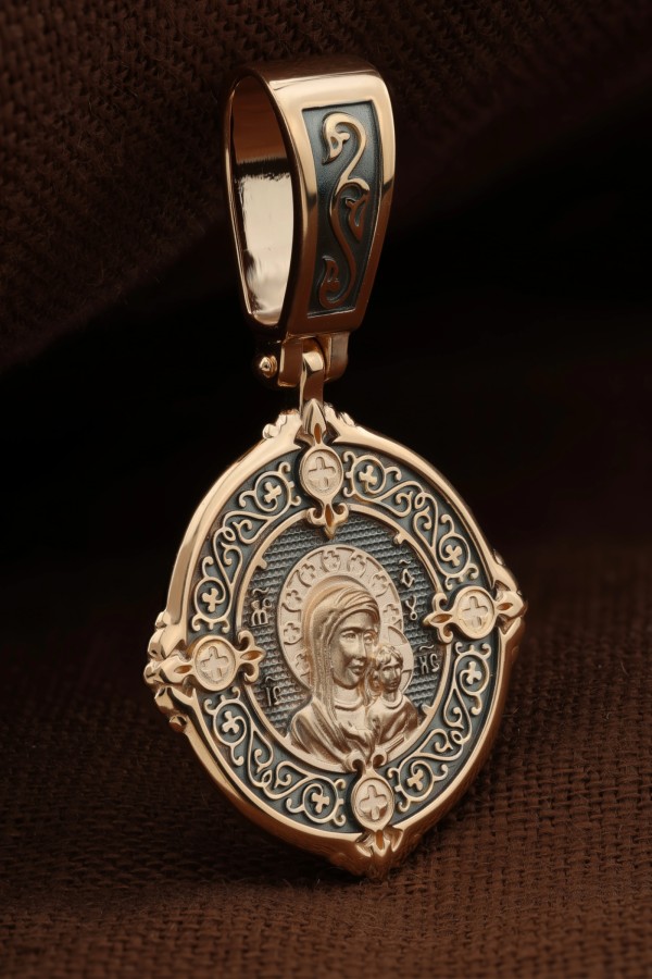 Нательная икона из красного золота 585 пробы