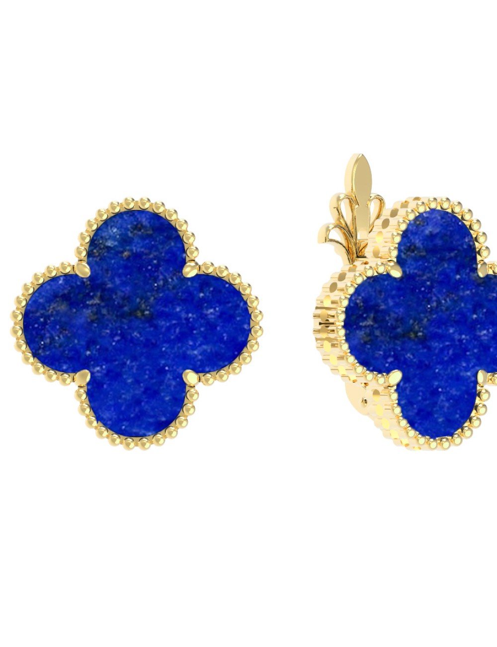 Серьги из лимонного золота c лазуритом