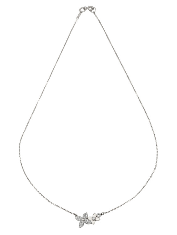 Колье из белого золота 585 пробы c бриллиантами