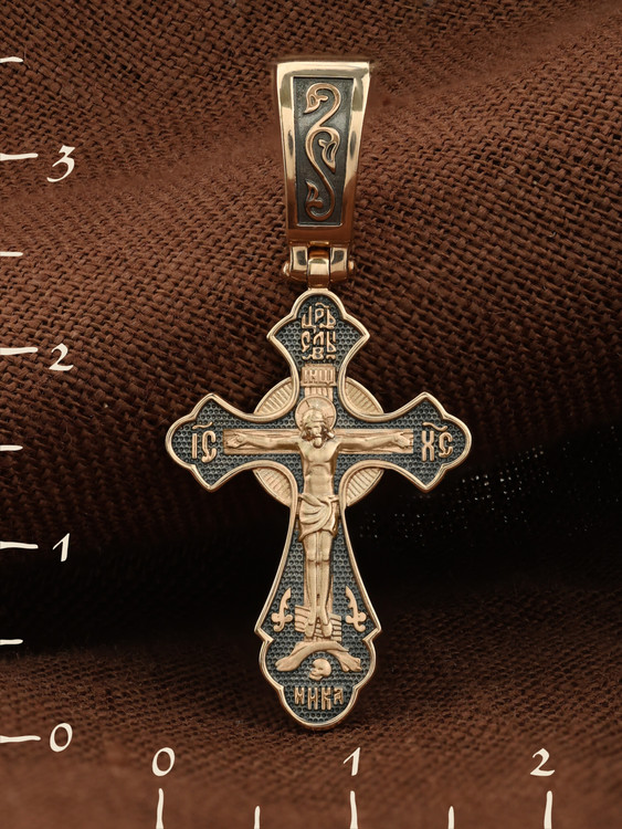 Крест из красного золота 585 пробы