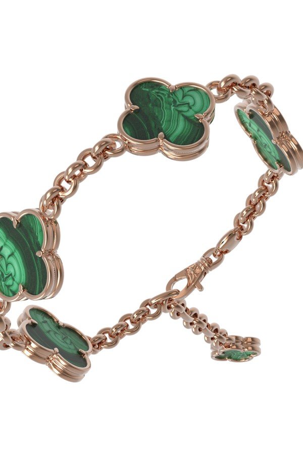 Браслет из золота c малахитом