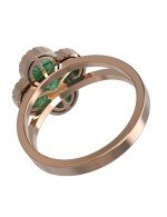 Кольцо из золота c бриллиантами и малахитом