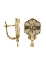 Серьги из лимонного золота c бриллиантами и перламутром