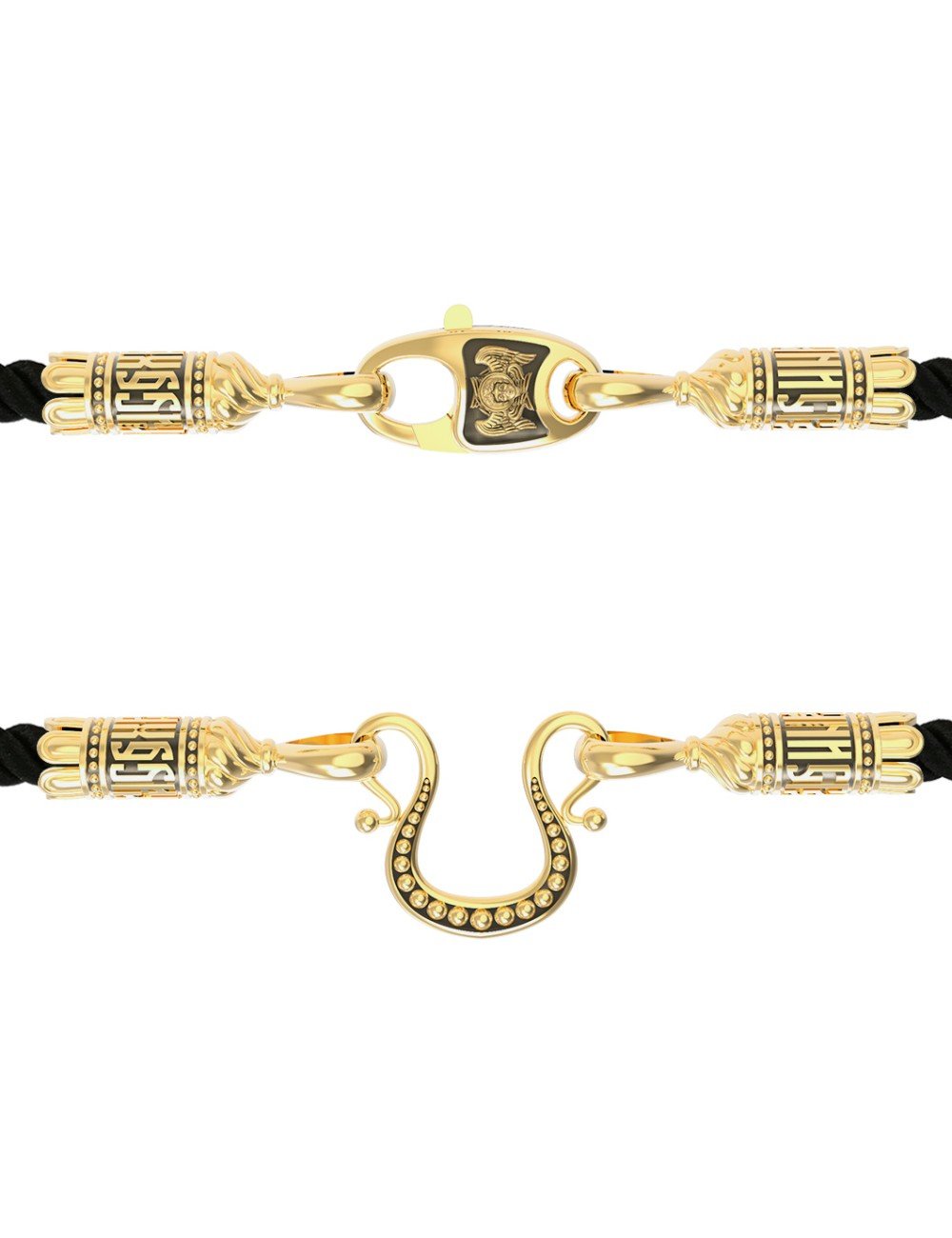 Шнурок шёлковый из лимонного золота c шёлковым шнурком