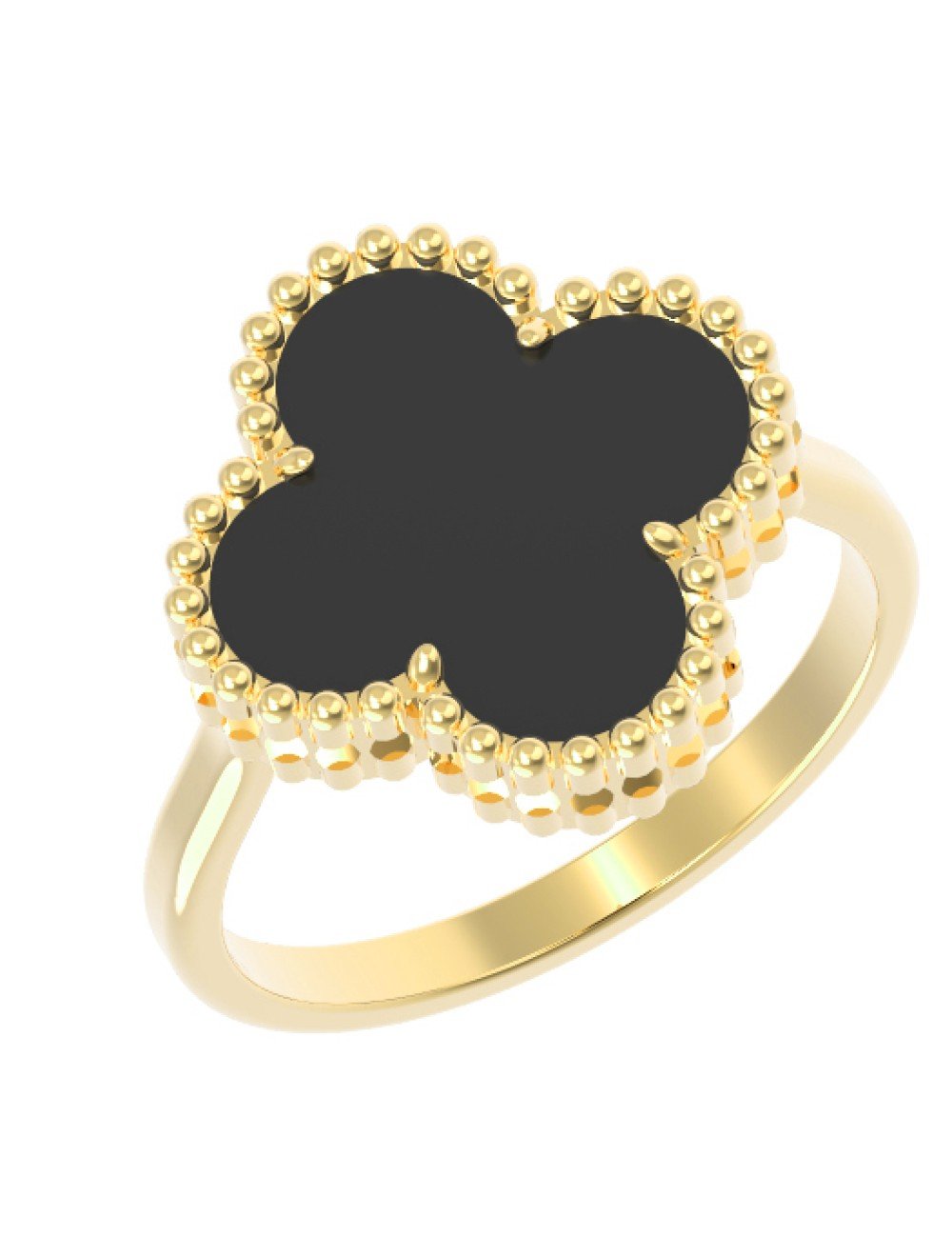 Кольцо из лимонного золота c ониксом