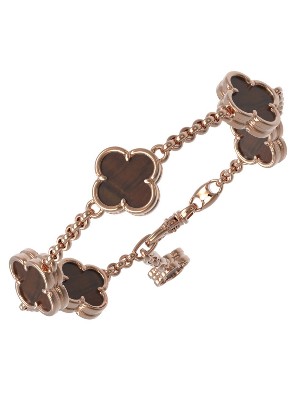 Браслет из золота c тигровым глазом