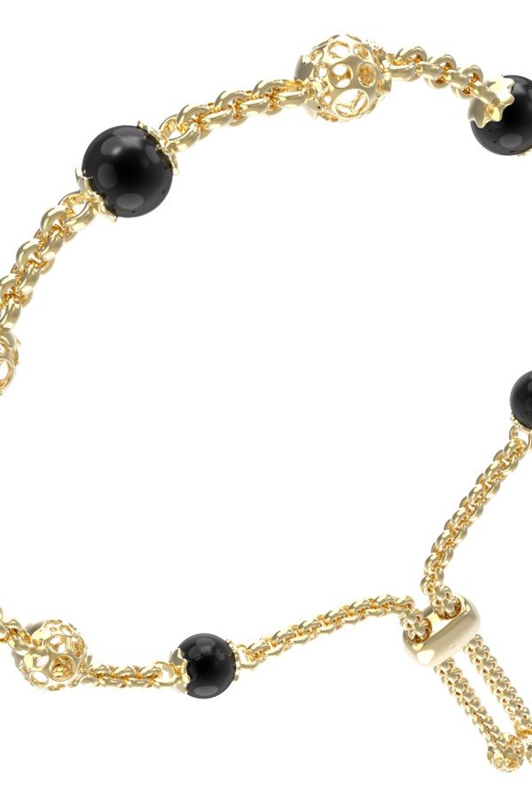 Браслет из лимонного золота c ониксом