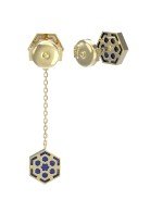 Серьги из лимонного золота c лазуритом и перламутром