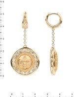 Серьги из золота c ониксом и перламутром