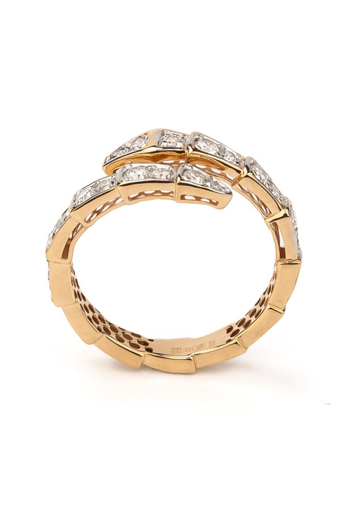 Кольцо из красного золота 585 пробы c бриллиантами