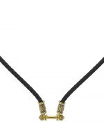 Гайтан из лимонного золота c кожаным шнурком
