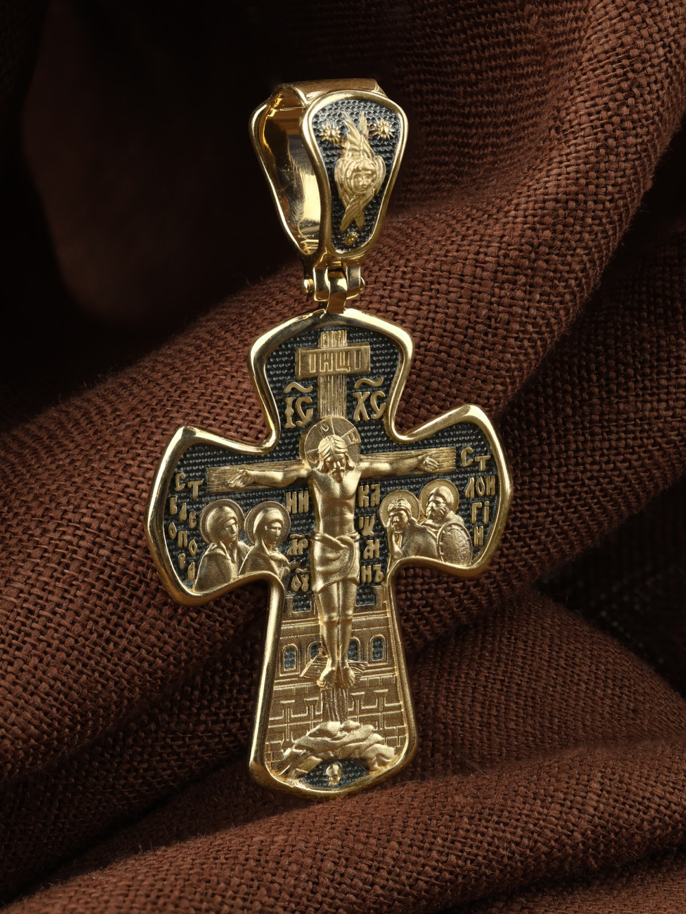 Крест из лимонного золота 585 пробы