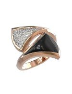 Кольцо из золота c бриллиантами и ониксом