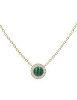 Колье из лимонного золота c бриллиантами и малахитом