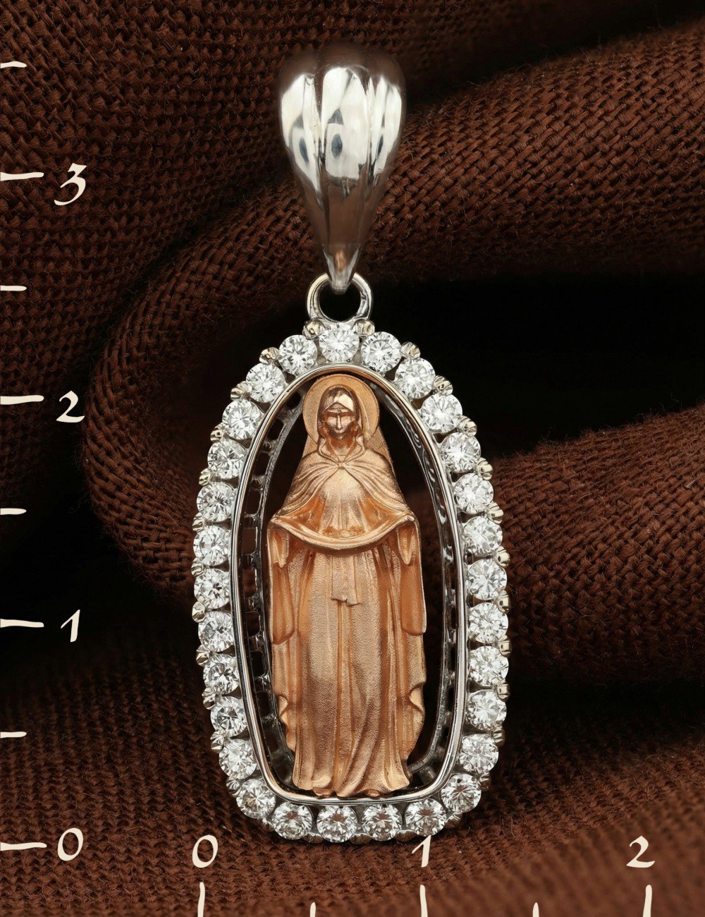 Образок из белого золота c бриллиантами