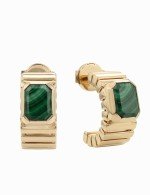 Серьги из золота c малахитом