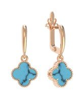 Серьги из золота c бирюзой