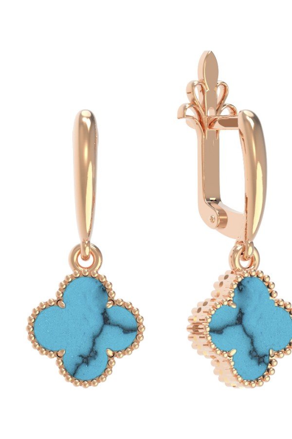 Серьги из золота c бирюзой