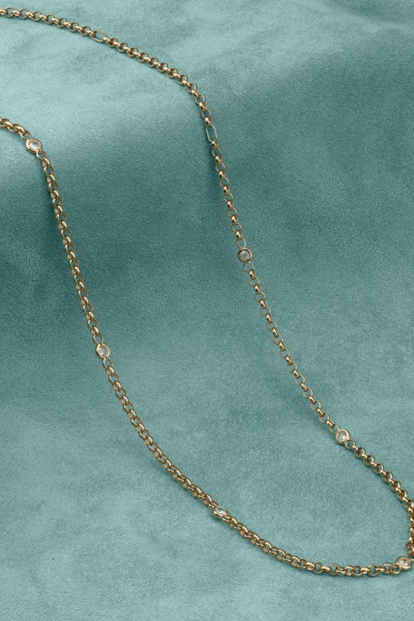 Цепь из золота c фианитом