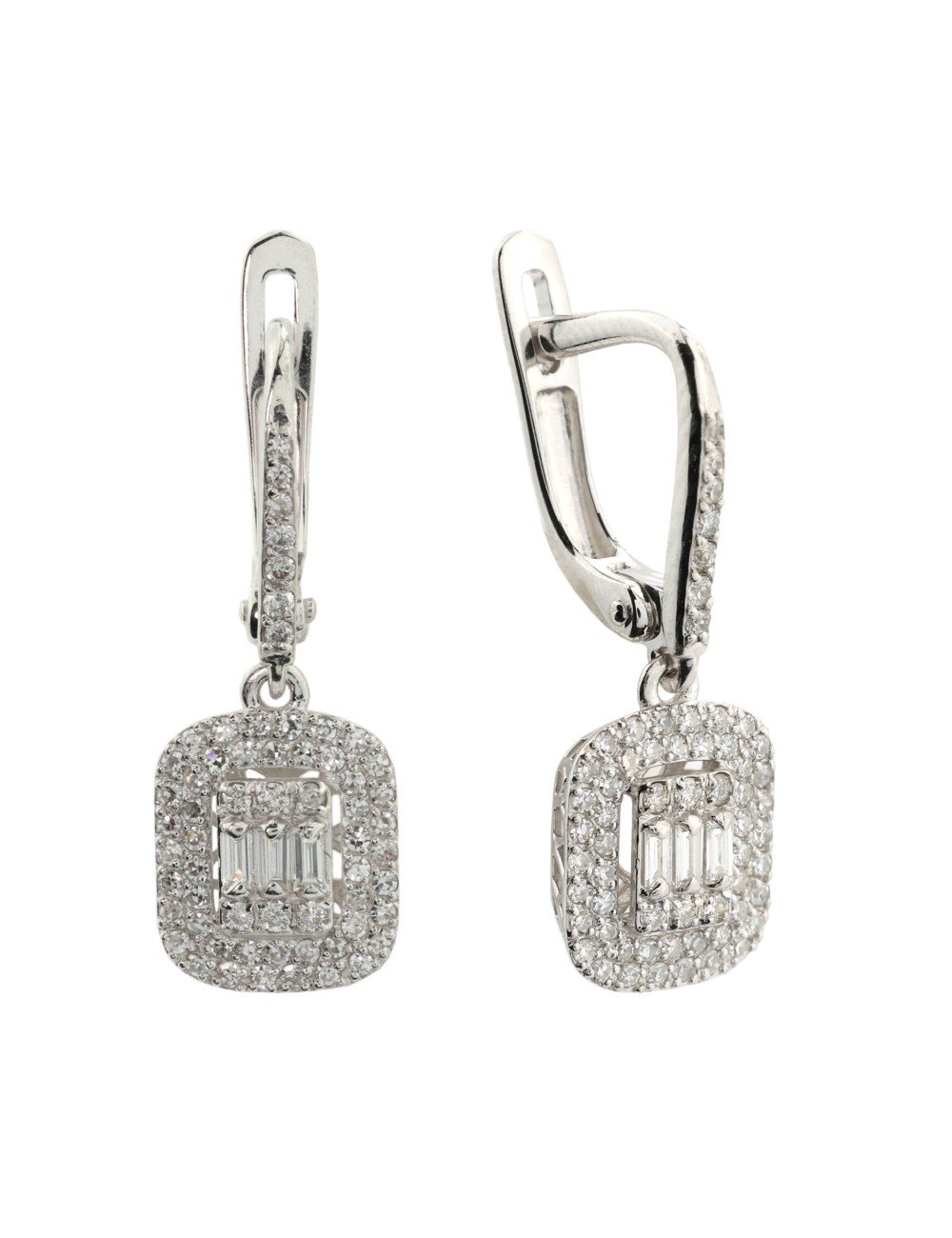 Серьги из белого золота c бриллиантами