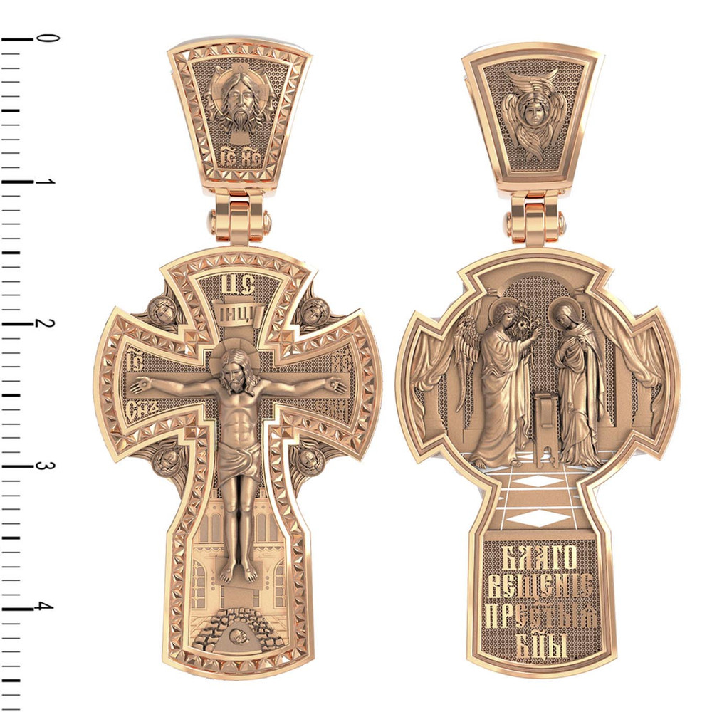 Крест из красного золота 585 пробы