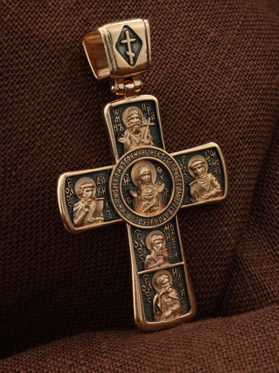 Крест из красного золота 585 пробы