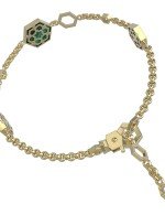 Браслет из лимонного золота c бриллиантами, малахитом и перламутром