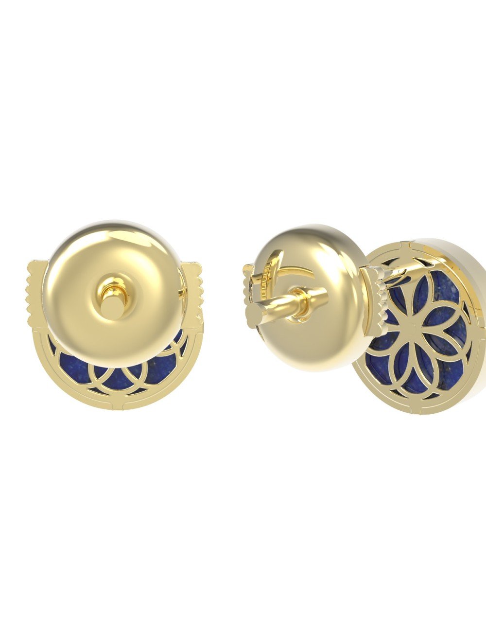 Серьги из лимонного золота c лазуритом