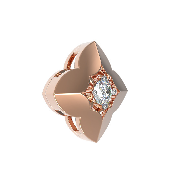 Подвеска из красного золота 585 пробы c бриллиантами