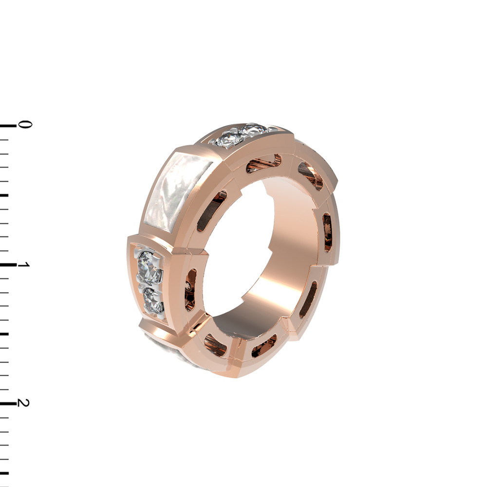 Подвеска из красного золота 585 пробы c бриллиантами и перламутром