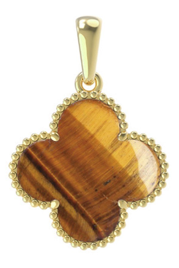 Подвеска из лимонного золота c тигровым глазом