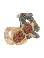 Кольцо из золота c эмалью и фианитом