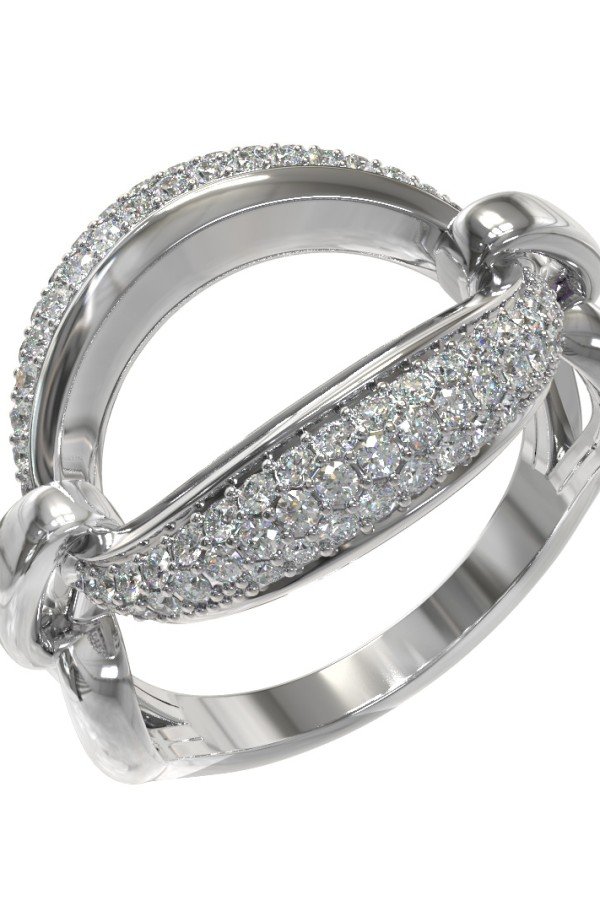 Кольцо из белого золота c бриллиантами