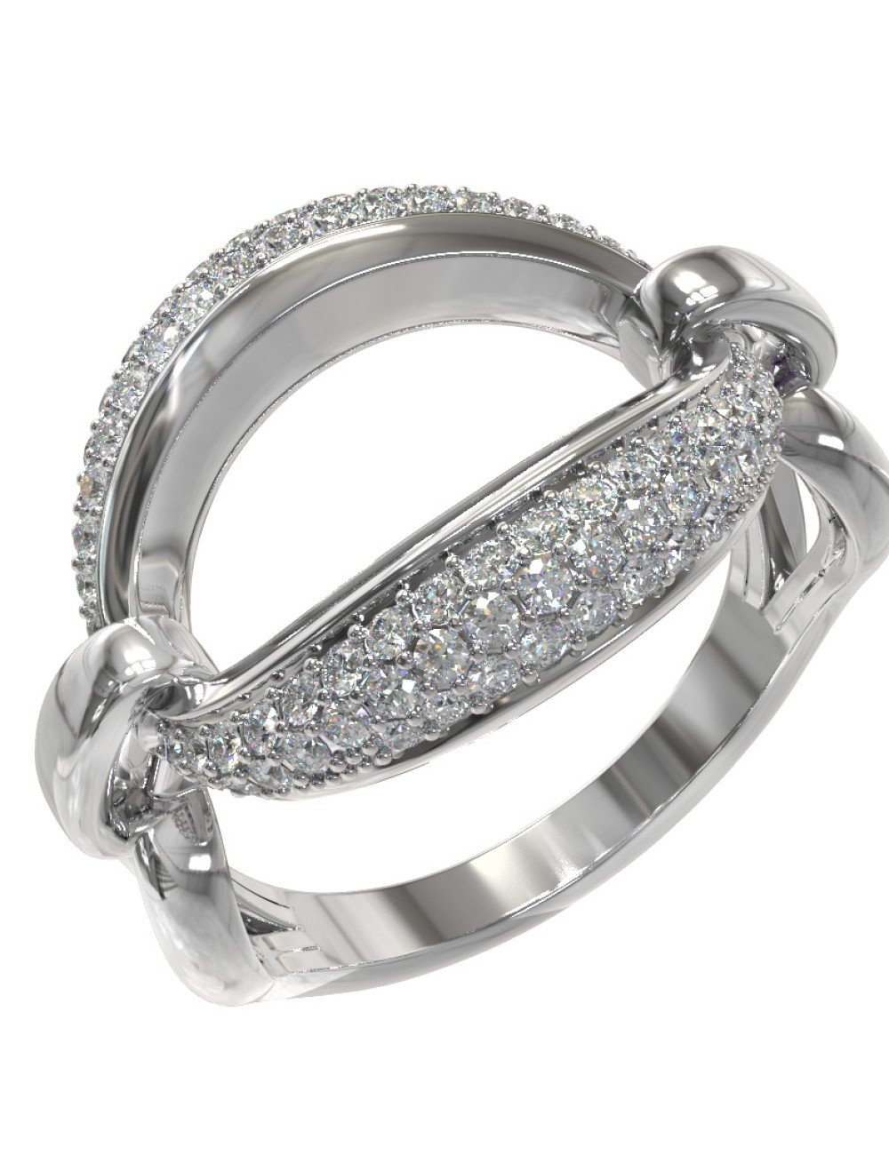 Кольцо из белого золота c бриллиантами