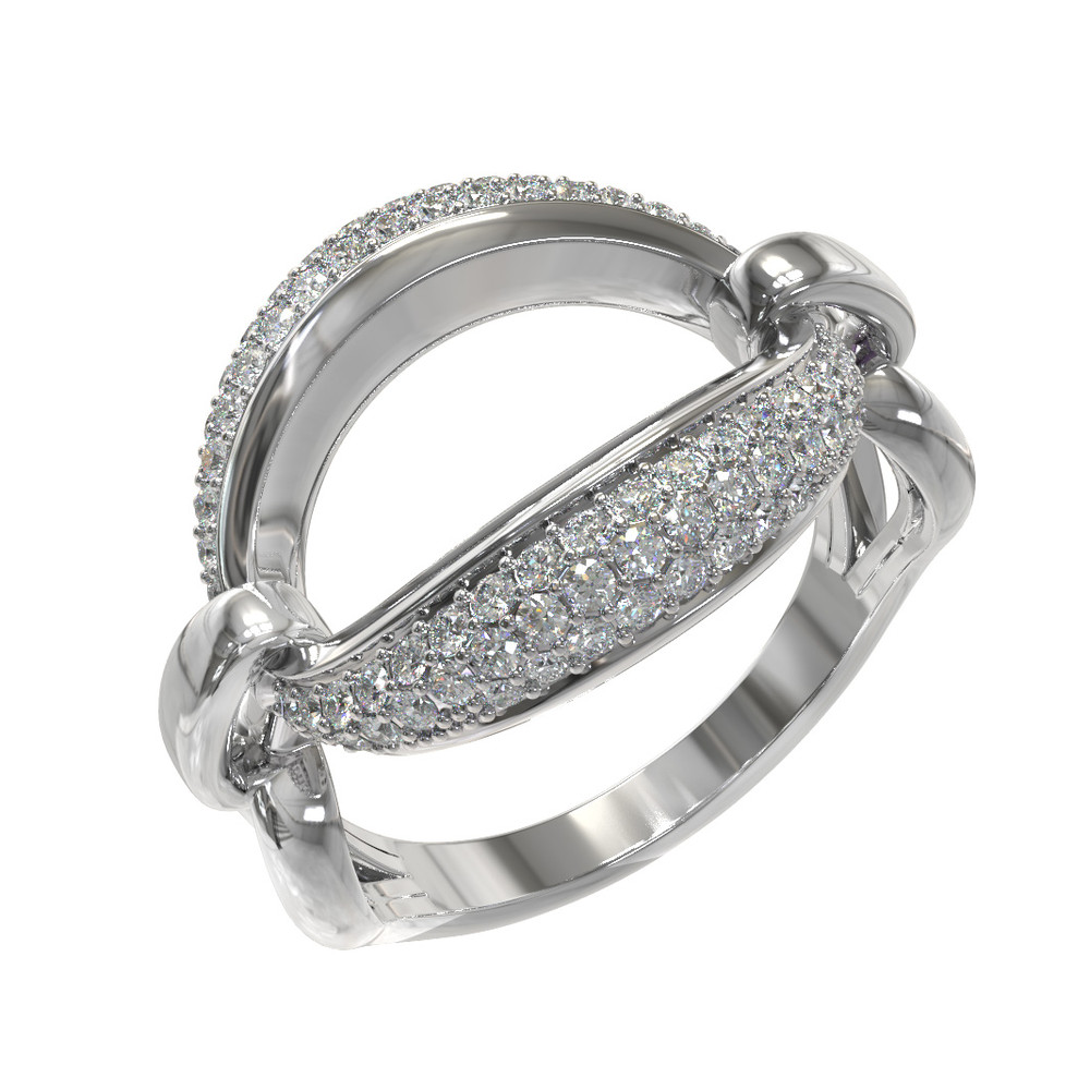 Кольцо из белого золота 585 пробы c бриллиантами