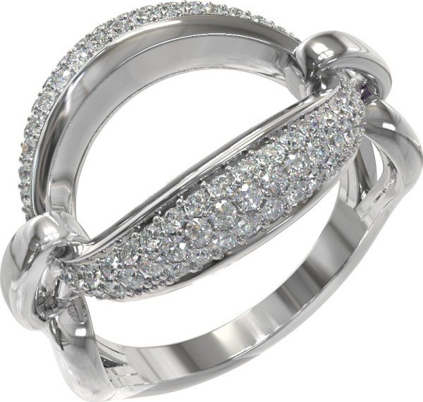 Кольцо из белого золота c бриллиантами