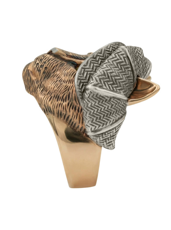 Кольцо из красного золота 585 пробы c эмалью