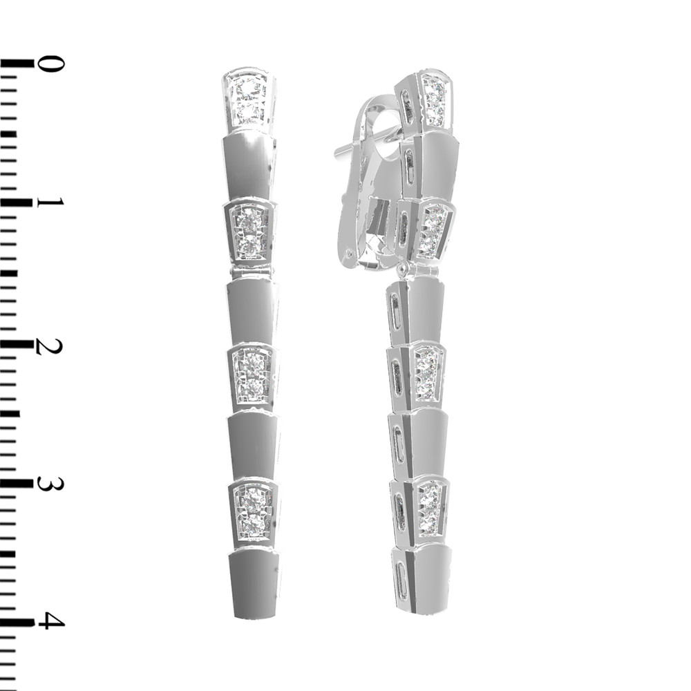 Серьги из белого золота 585 пробы c бриллиантами