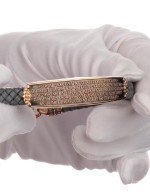 Браслет из золота c кожаным шнурком