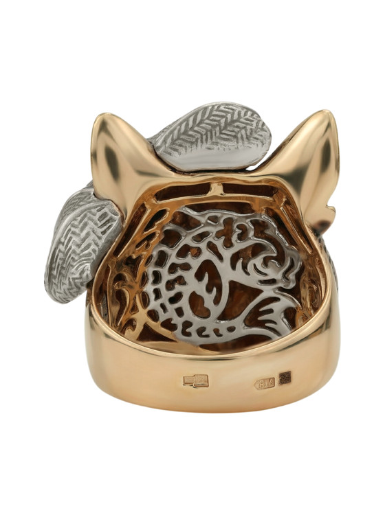 Кольцо из красного золота 585 пробы c эмалью