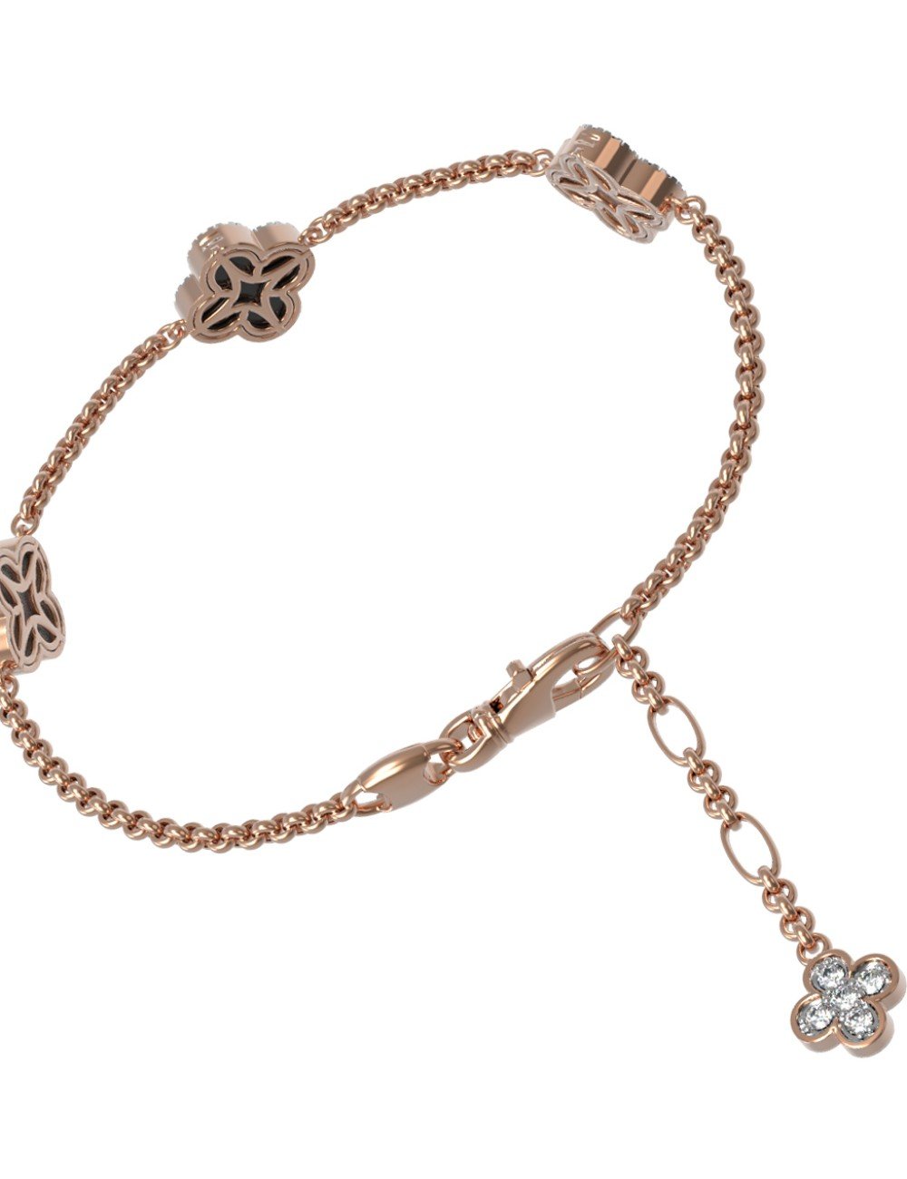 Браслет из золота c бриллиантами, ониксом и перламутром