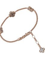 Браслет из золота c бриллиантами, ониксом и перламутром