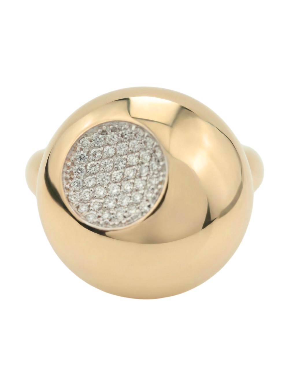 Кольцо из красного золота 585 пробы c бриллиантами