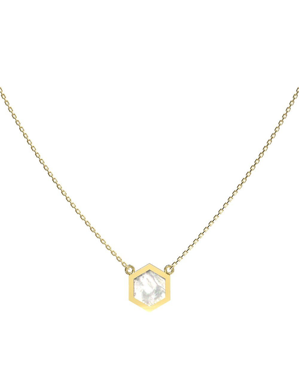 Колье из лимонного золота c перламутром