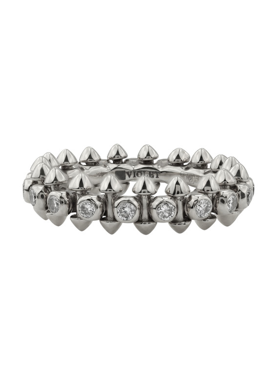 Кольцо из белого золота 585 пробы c бриллиантами