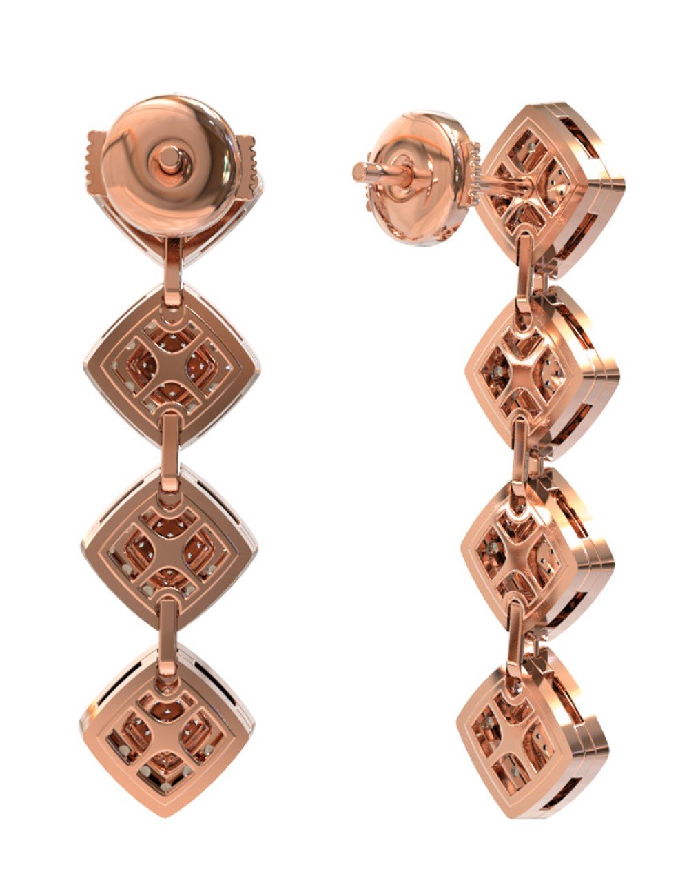 Серьги из золота c бриллиантами и изумрудом