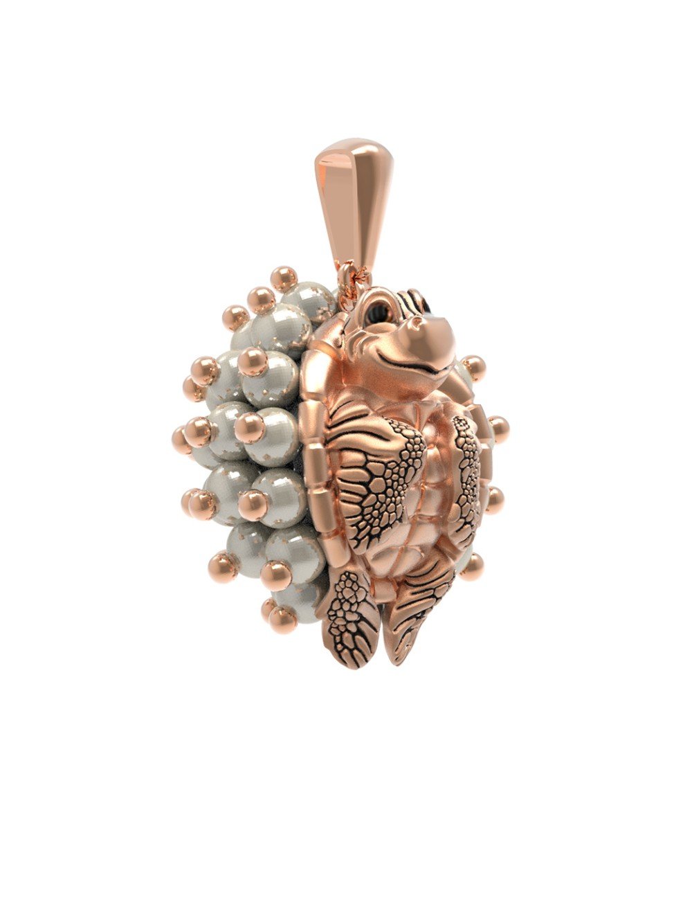 Подвеска из золота c эмалью и жемчугом