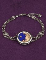 Браслет из белого золота c бирюзой и лазуритом